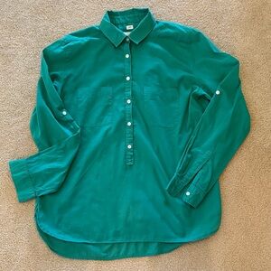 LOFT Women's Teal Button Down Shirt